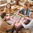 thumbnail image 7 of Pink Mahjong Mat with Rules, 31.5*31.5in Anti Slip American Mahjong Mat for Table, Noise Reduction, Neoprene Mah jongg Mats with Carrying Bag & 3 Dices, Mahjong Supplies Gift, Board Tile Games Mats, 7 of 7