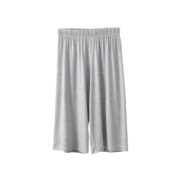 QTBIUQ Womens Lounge Shorts Elastic Waist Solid Color Comfortable Breathable Soft Stretchy Pajama Shorts Casual Home Wear