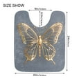 thumbnail image 3 of Toilet Rug U-Shaped Bathroom Rugs Non-Slip Soft Plush Machine Washable Contour Bath Mat Luxury Butterfly 24x20, 3 of 9