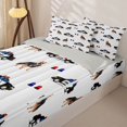 thumbnail image 3 of Manfei Police Car Zipper Twin Comforter Sets with Fitted Sheet and 2 Pillowcases,Cute Dogs Print Zipper Bedding Set,White,Light Gray Reversible,4pcs, 3 of 8