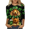 thumbnail image 2 of Fznquz Crewneck T-Shirts for Women Casual St Patricks Day Green T Shirt Loose Fit Shamrock Plus Size Women Blouses, 2 of 5