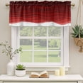 thumbnail image 3 of Red Ombre Stripes Valances for Windows, Decorative Rod Pocket Window Valance Curtains, Modern Abstract Sea Waves Aesthetic Short Curtain Drapes for Kitchen/Living Room, 2 Panels, 42" W x 18" L, 3 of 8