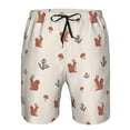 thumbnail image 4 of Kdxio Cute Squirrel Pattern Mens Casual Shorts - Drawstring Summer Beach Sports Shorts for Men, 4 of 9