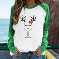 thumbnail image 2 of Tops Para Mujer Camisas de Manga Larga Otoño Primavera Patchwork Navidad Impreso Cuello Redondo Camiseta Casual Odeerbi ODB151558, 2 of 6