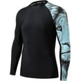 thumbnail image 3 of Men's Rash Vest UPF 50+ Rash Guard Swimming Shirt Snorkelling Surfing Tops Diving Suit UV Protection Beach T-Shirt, 3 of 6
