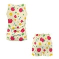 thumbnail image 5 of TSOVTHRID Red Apple Leaves Flower Pencil Print Pajama Set for Women Cute Sleeveless Print Sleepwear Tank Top and Shorts Pj Set Soft Womens Nightwear Pjs Sets, Size M, 5 of 7