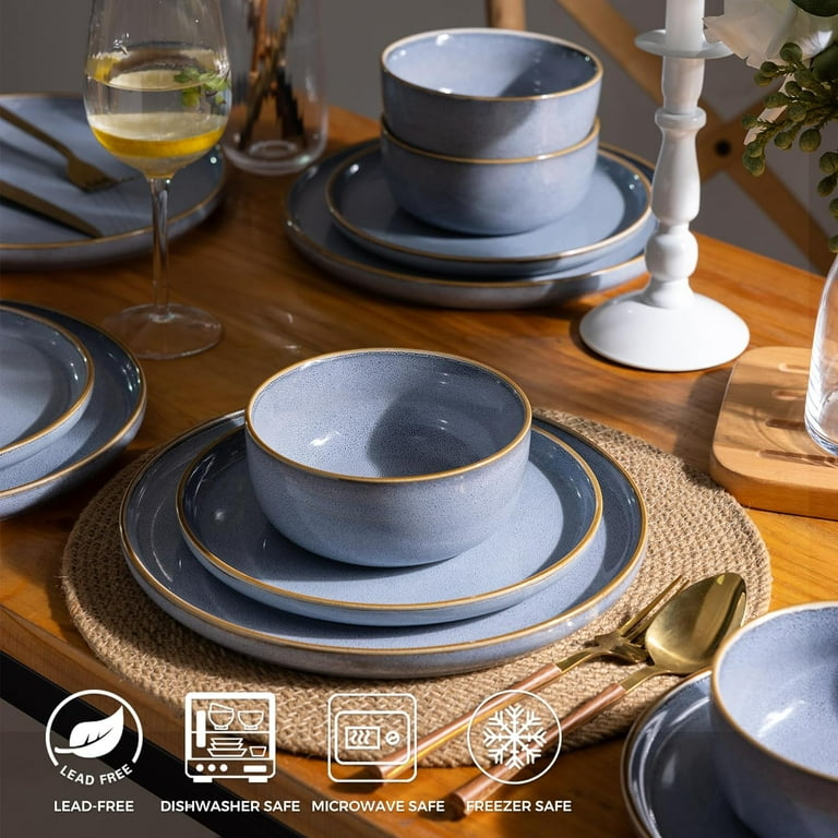 Ceramic Dinnerware Sets for 8, 24 Pieces Stoneware Plates and
