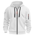 thumbnail image 3 of Hoodie For Men Full Zip Up Sweatshirts Long Sleeve Oversized Pullovers With Zipper Pockets Casual Fall Winter Coat White M, 3 of 6
