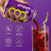Poppi Grape Prebiotic Soda, 12 oz, 4 Pack Cans