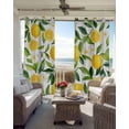 thumbnail image 6 of Yellow Lemon Kitchen Curtains Botanical White Floral Green Leaves Cafe Short Curtains for Bathroom Blackout Window Curtain Grommet Small Window Treatment Drapes for Bedroom Living Room 27.5"x39"x2, 6 of 9