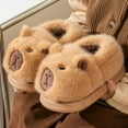 thumbnail image 2 of Capybara Slippers, Cute Stuffed Capybara Slippers, 2 of 6