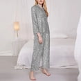 thumbnail image 3 of Lsque GlitterSilver Pattern Long Sleeve Pajama Set for Women - Soft 2-Piece Sleepwear and Loungewear Set with Pockets, Comfy Nightwear-Medium, 3 of 7