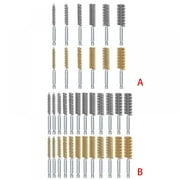 Greyghost 12pcs/24pcs Stainless Steel Bore Cleaning Brush Set, in Different Sizes, with Handle 1/4 Inch Hex Shank, for Power Drill Impact Driver