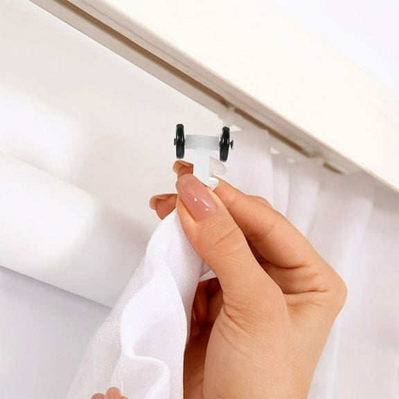 TAILTOSS 10Pcs Plastic Two-Wheel Dual Bend Curtain Track Rollers for RV Curtain Rod and Silent Movement