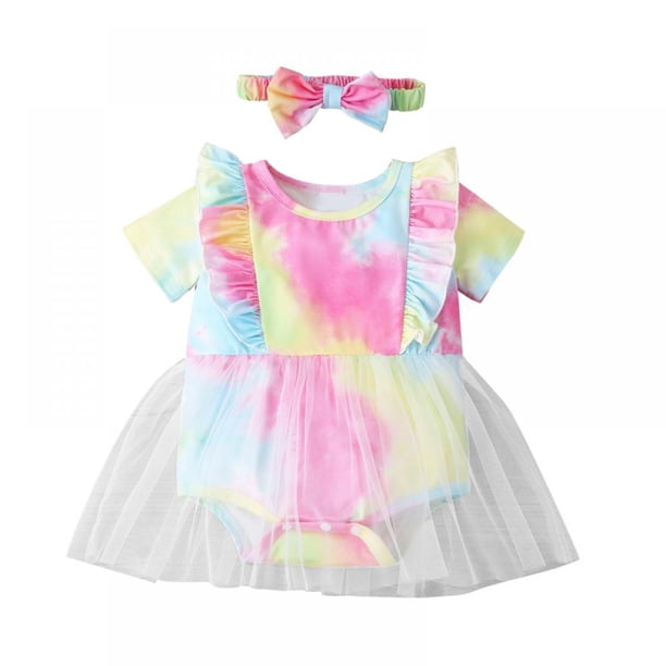 Hulklife Hulklife 0 3m Baby Gauze Skirt And One Piece Tie Dye Bag Fart Headband Walmart Com Walmart Com