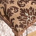 thumbnail image 3 of Brown Cherry Traditional 2pc Dining Chairs Floral Print Fabric Elegant Formal Dining Room Solid wood Scrolled Metal Accent Chair, 3 of 9