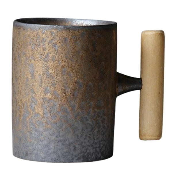 Taza de café de cerámica retro con esmalte oxidado, taza de té, vajilla para cerveza, vino, leche y refrescos. Multi