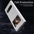 thumbnail image 3 of MonsDirect for 7.6 inch Samsung Galaxy Z Fold 2 5G 2020 Case, Nappa Leather with Flip Folding Magnetic Face Cover, Window Design with Hidden Kickstand Full Protective for Galaxy Z Fold 2, White, 3 of 7