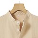 thumbnail image 2 of Ceisia Men's Shirt | Loose Stand Collar Short Sleeve Cotton-Linen Shirt | Breathable Textured Wrinkle (Multiple Solid Colors) Gift, 2 of 6