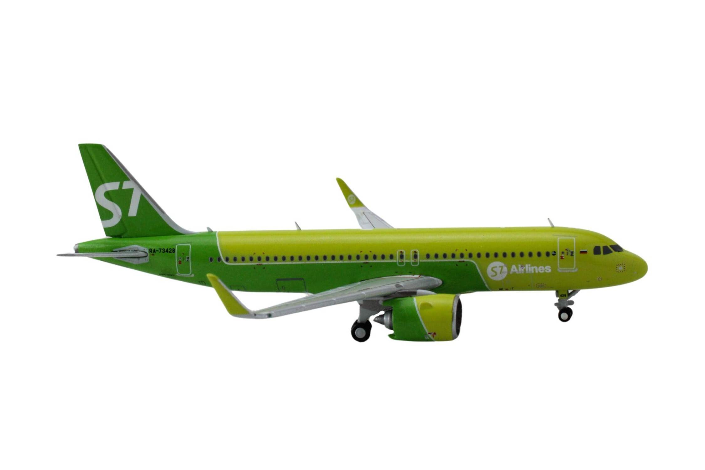 Airbus A320neo Commercial Aircraft "S7 Airlines" (RA-73428) Green Two-Tone 1/400 Diecast Model Airplane by GeminiJets