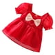 thumbnail image 2 of Vestido De Niña, Vestido De Princesa De Niña Con Cuello Cuadrado Rojo Para Fiesta De Boda, 2 of 8