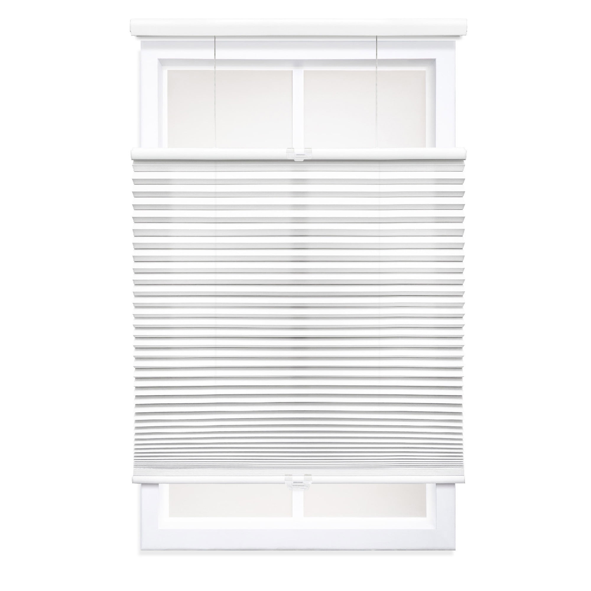 Regal Living Top Down Bottom Up Light Filtering Cordless Cellular Shade, White - 18.5" W x 64" L