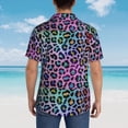 thumbnail image 5 of Cauagu Rainbow Animal Skin Print Hawaiian Shirt for Men,Casual Short Sleeve Button Down Shirts Summer Beach Men's Regular-Fit Short-Sleeve Print Shirt -Small, 5 of 6