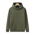 thumbnail image 4 of Boyscolos Mens Sweatshirt Basic Hooded Pullover Hoodies Unisex Men Fall Casual Fitness Long Sleeve Athletic Hoody with Pocket Army Green M, 4 of 4
