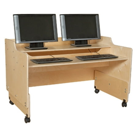 Wood Designs Contender 48 In Mobile Computer Desk Walmart Com