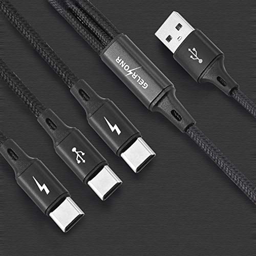 GELRHONR USB C Splitter Cable,USB A Male to 3 Type-C Male Charge