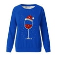 thumbnail image 4 of Uoodti Womens Long Sleeve Plus Size Gift Crewneck Sweatshirts Ugly Christmas Sweater Women Funny Red Wine Glass Shirts Pullover, 4 of 4