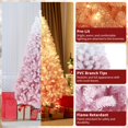 thumbnail image 3 of Bingirl 6ft Pre-lit Snow-flocked Pink Gradient Artificial Christmas Tree with 250 RGB and Warm White LEDs on Foldable Base, 3 of 9