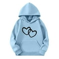 thumbnail image 2 of Piuwrlz Long Sleeve Hoodies for Kids Girls Boys Hood Sweatshirts Pocket Round Neck Hoodie Blue Size 3 Years, 2 of 4