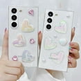 thumbnail image 6 of Compatible with Samsung Galaxy S24 Bling Case Laser Colour 3D Crystal Love Heart Pearl Diamond Glitter Clear Case Cute Girly Women Slim Soft TPU Transparent Phone Cover, 6 of 7