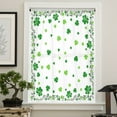 thumbnail image 4 of Shamrocks, Semi Sheer Curtains Drapes for Living Room, Bedroom, French Doors Window 54 Inches Long, Saint Patricks Day Green Green White Rod Pocket Chiffon Curtain Drapery Voile Draperies Panel, 4 of 6