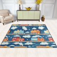 thumbnail image 2 of Yayeee Area Rugs for Living Room 6.7'x4.8' Non Slip Washable Bedroom Floor Carpet, Blue Cute Train Pattern, 2 of 5