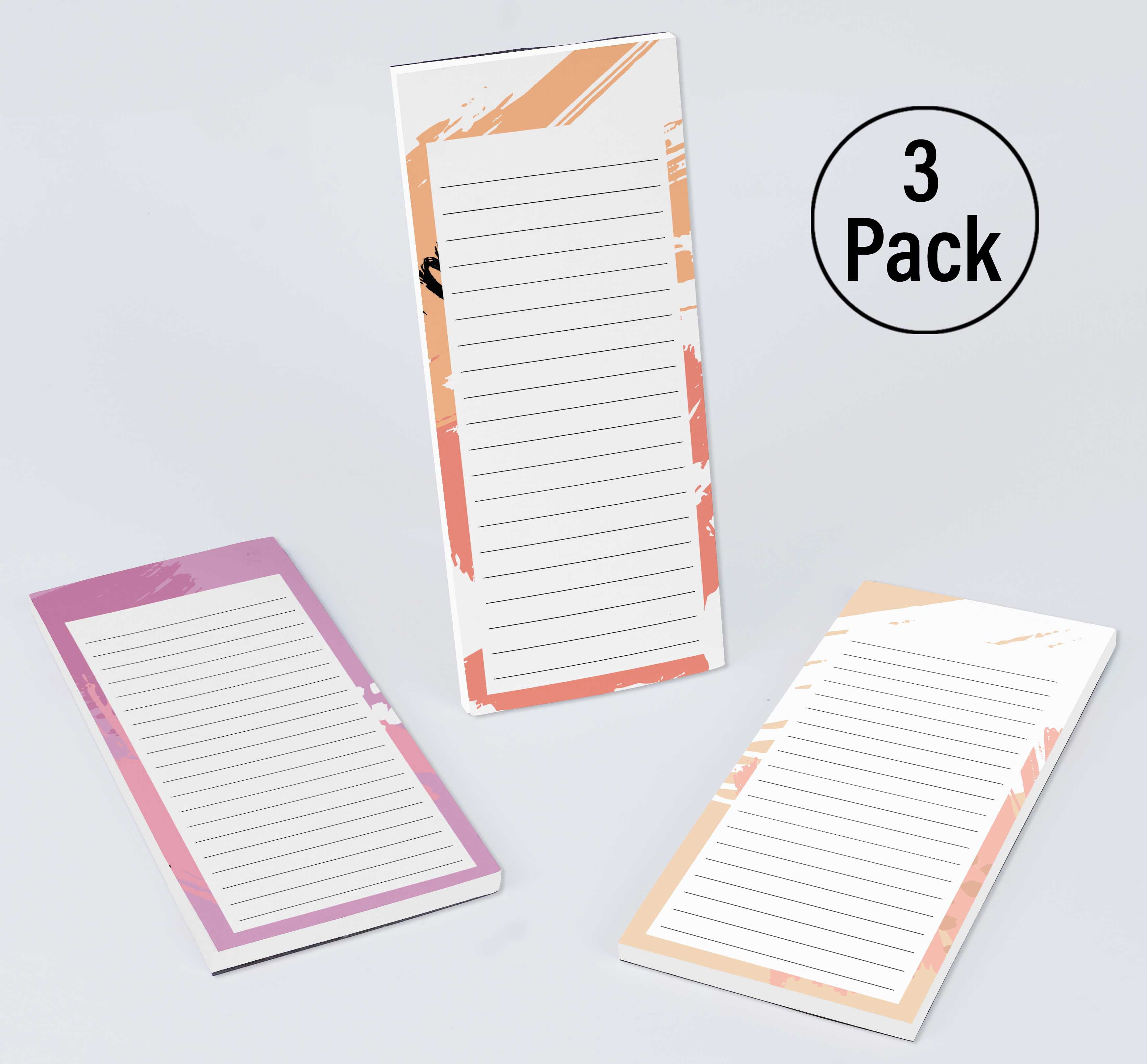 Inkdotpot Pack of 3 Magnetic Fridge To-Do List Notepads- Magnetic Memo Pads For Refrigerator-(50 Sheets Each)-MI