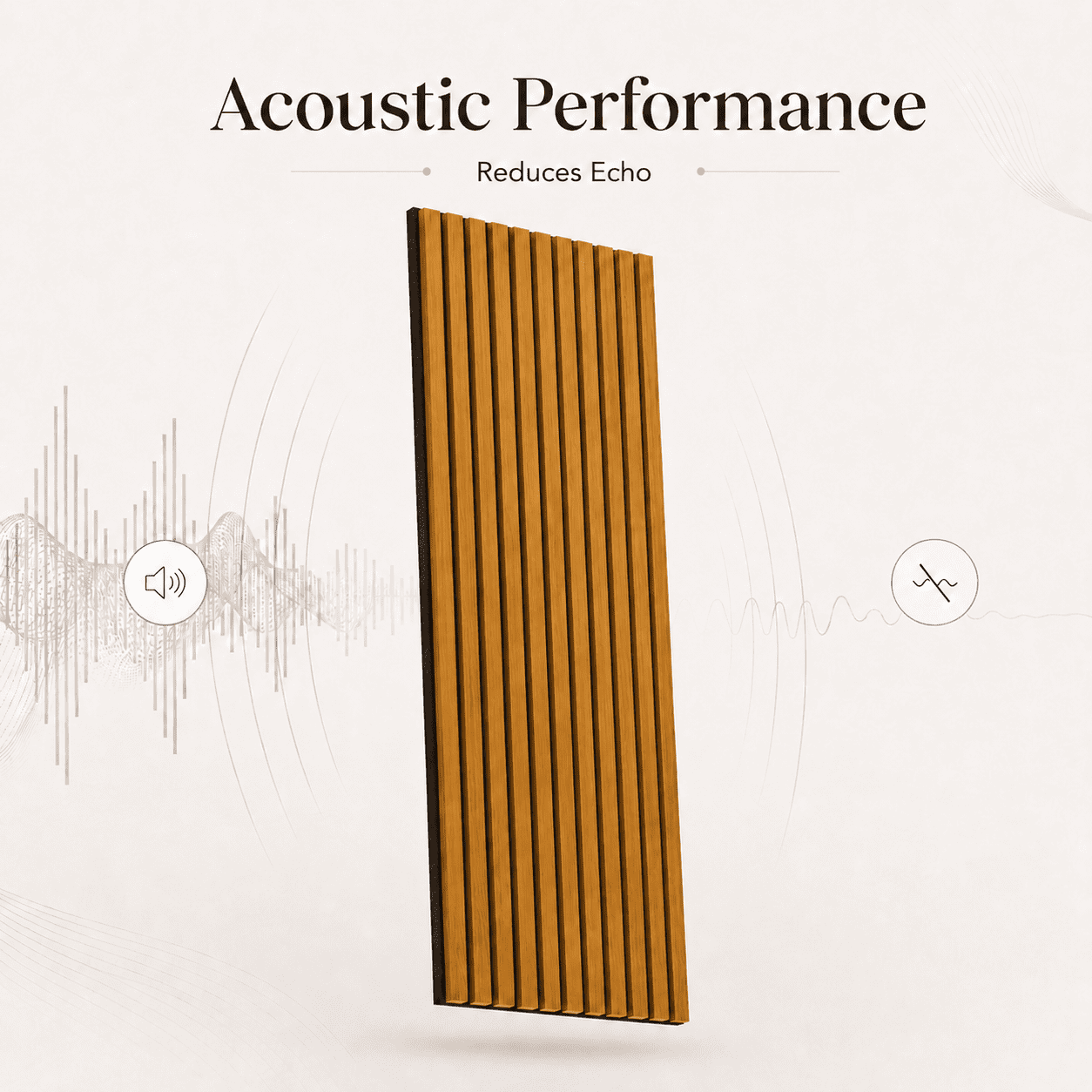 4-Pack Wood Slat Acoustic Wall Panels, 23.5" x 47.1" MDF Slat Wall Paneling for Modern Interior Wall Decor, Sound Absorbing Accent Panels, 31 Sq. Ft,Teak