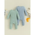 thumbnail image 5 of Suagox Baby Boys Girls Jumpsuit, Long Sleeve Henley Neck Solid Button Closure Fall Romper for Newborn Baby, 5 of 9