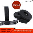 thumbnail image 1 of Attaches de Câble Noires Réutilisables Ensemble Boucle Auto-Adhésive Sangle en Nylon Organisateur Clip Support de Fil Bande de Fixation Largeur 15mm 2 Rouleaux, 1 of 5