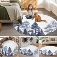 thumbnail image 5 of Round Rugs 3Ft, Navy Blue Botanical Round Area Rug Washable Indoor Throw Carpet, Farmhouse Watercolor Pine Tree Small Non Slip Circle Rug for Bedroom Living Room Home Decor Aesthetic, 5 of 8
