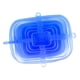 thumbnail image 1 of Tapa de silicona universal de 6 piezas, tapas elásticas de silicona de cocina reutilizables, tapa de envoltura elástica de tazón de sellado de varios Azul Soledad Tapas de estiramiento de silicona, 1 of 6