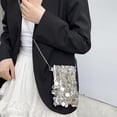 thumbnail image 6 of Purse for Women Sequin Crossbody Cell Phone Purse Compact Glitter Metal Chain Sling Bag for Evening Party Hang Bags for Women Color Silver Size One Size, 6 of 7