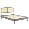 thumbnail image 3 of Modway Sierra Cane Rattan and Wood Full Platform Bed with Splayed Legs in Gray, 3 of 9