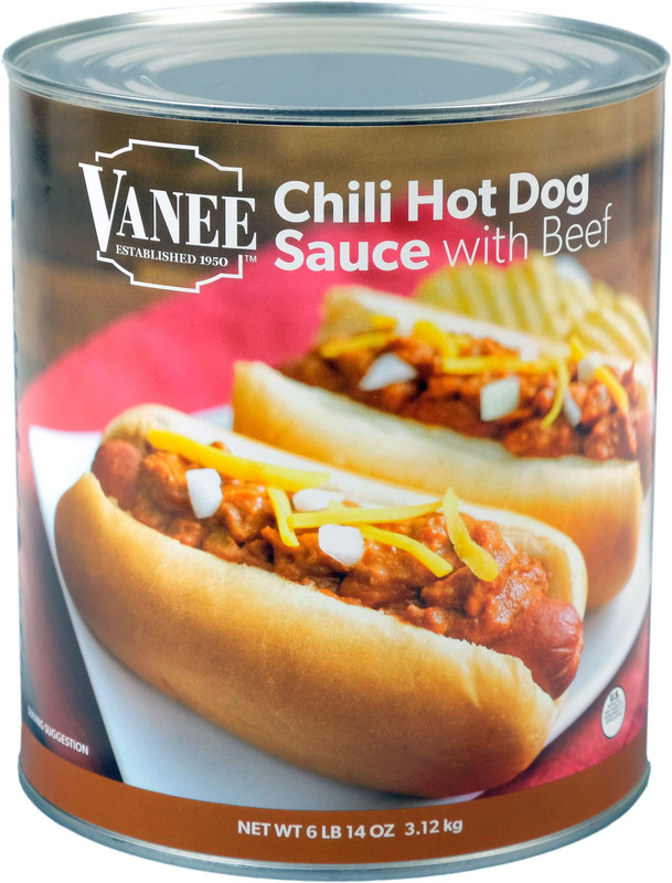 Vanee Chili Hot Dog Sauce With Meat, 110 Ounces, Pack of 1