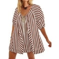 thumbnail image 2 of Womens Oversized Striped Romper Dress Shorts Jumpsuit Beach Vacation Clothes with Pockets, 2 of 7