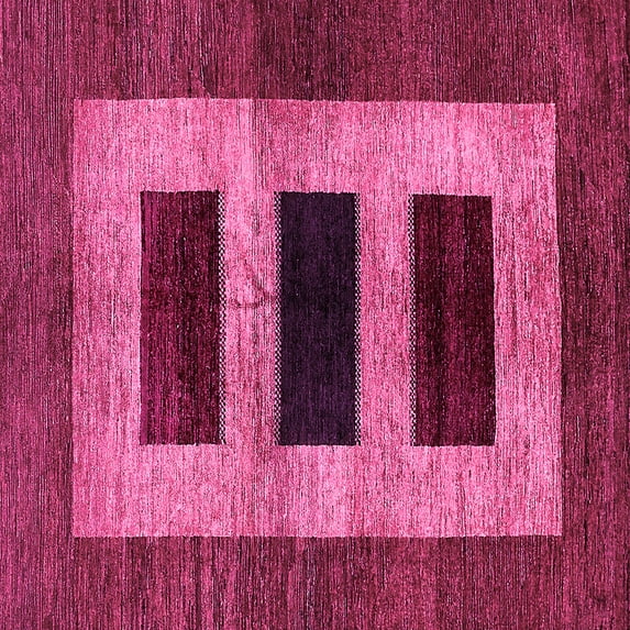 Ahgly Company Indoor Square Abstract Pink Modern Area Rugs, 3' Square