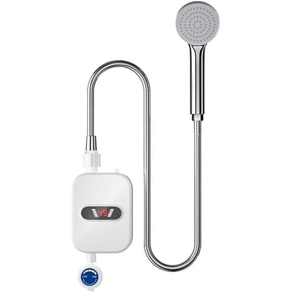 Electric Shower Heater Instant Hot Bathroom Water Heating Instantaneous Tankless Water Heater LCD Digital Water Heater