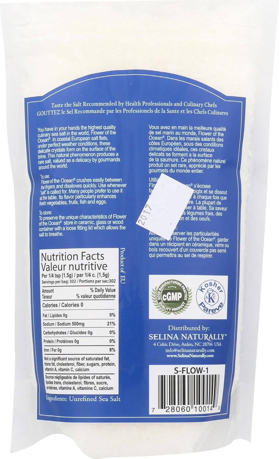 Celtic Sea Salt Flower of The Ocean Salt Bag, 1 Pound
