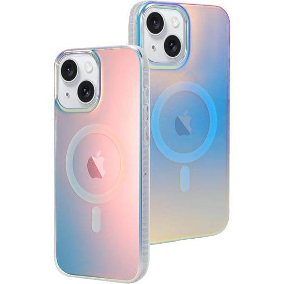 Designed for iPhone 15 Case [Compatible with Magsafe] [Fluorescent Iridescent Color] Slim Shockproof Translucent Matte Protective Phone Case for Women Girls 6.1 Inch 2023